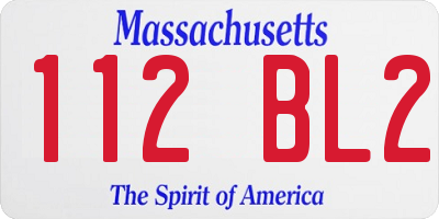 MA license plate 112BL2