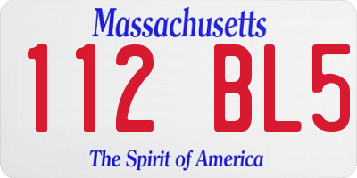 MA license plate 112BL5