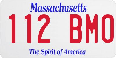 MA license plate 112BM0