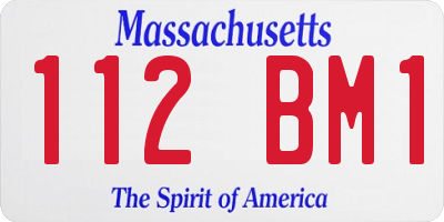 MA license plate 112BM1