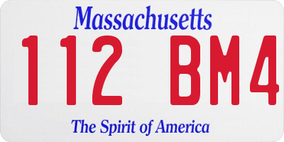 MA license plate 112BM4