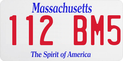 MA license plate 112BM5