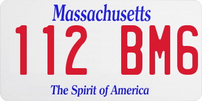 MA license plate 112BM6