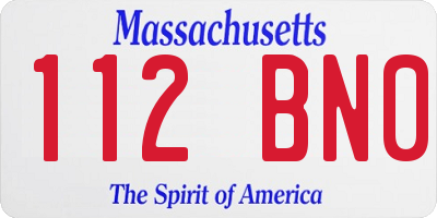 MA license plate 112BN0