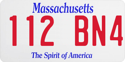 MA license plate 112BN4