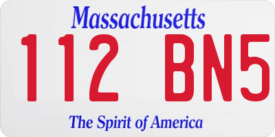 MA license plate 112BN5
