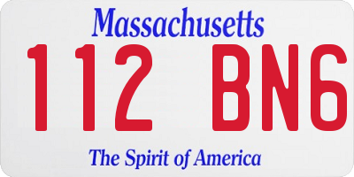 MA license plate 112BN6