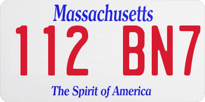 MA license plate 112BN7