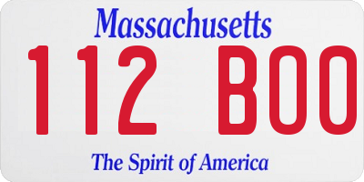 MA license plate 112BO0