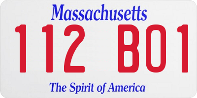 MA license plate 112BO1