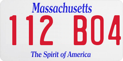 MA license plate 112BO4