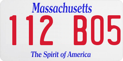 MA license plate 112BO5