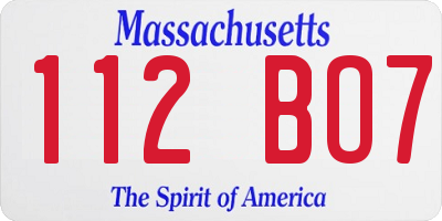 MA license plate 112BO7