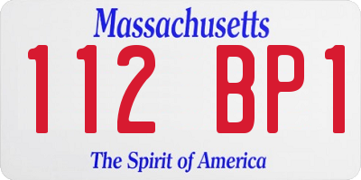 MA license plate 112BP1