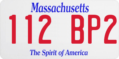 MA license plate 112BP2