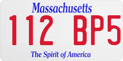 MA license plate 112BP5