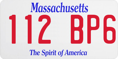 MA license plate 112BP6