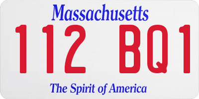 MA license plate 112BQ1