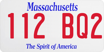 MA license plate 112BQ2