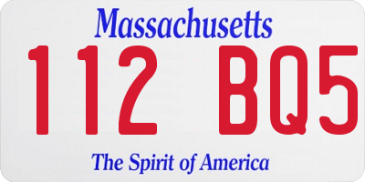 MA license plate 112BQ5