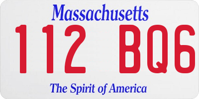 MA license plate 112BQ6