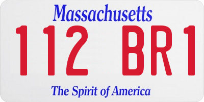 MA license plate 112BR1