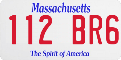 MA license plate 112BR6