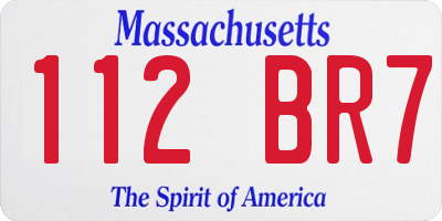MA license plate 112BR7