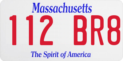 MA license plate 112BR8