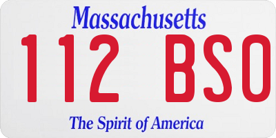 MA license plate 112BS0