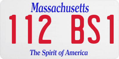 MA license plate 112BS1