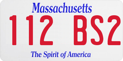 MA license plate 112BS2