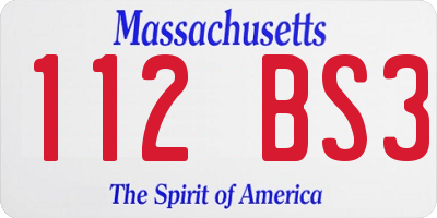 MA license plate 112BS3