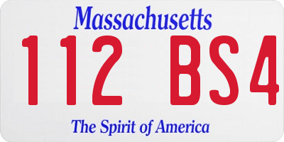 MA license plate 112BS4