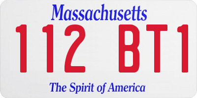 MA license plate 112BT1