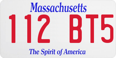 MA license plate 112BT5