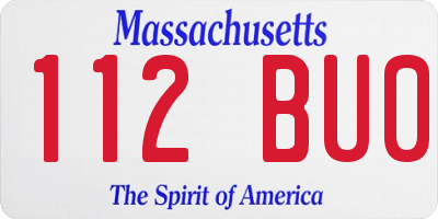 MA license plate 112BU0