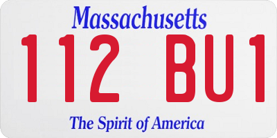 MA license plate 112BU1