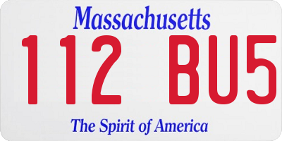 MA license plate 112BU5