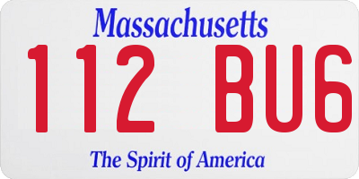 MA license plate 112BU6