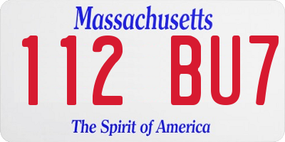 MA license plate 112BU7