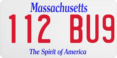 MA license plate 112BU9