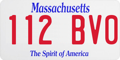 MA license plate 112BV0