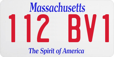 MA license plate 112BV1