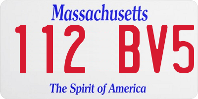 MA license plate 112BV5