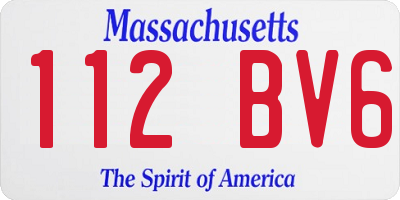 MA license plate 112BV6