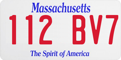 MA license plate 112BV7