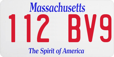 MA license plate 112BV9