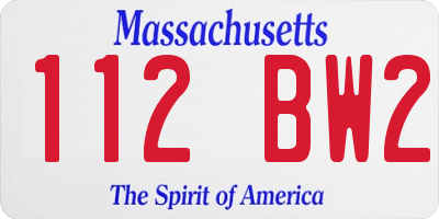 MA license plate 112BW2
