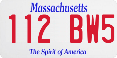 MA license plate 112BW5